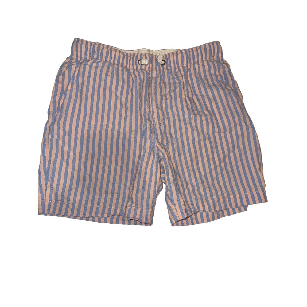 Crewcuts Boys Seersucker Shorts Blue Pink Striped Cotton Size 14 J.Crew